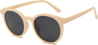 Generic Round Large Frame Trendy Commuting Sunglasses Men And Women Outdoor Sports Party Photo Shopping Sun Glasses(Beige)