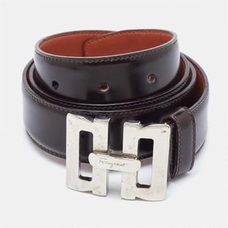 Ferragamo Dark Brown Leather Waist Belt