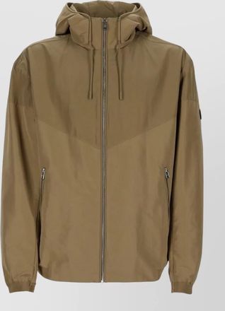 HUGO BOSS hooded jacket zip front elastic cuffs pockets