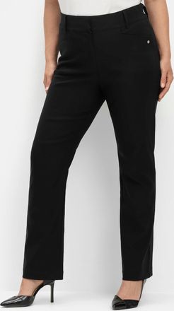 Sheego Webhose SHEEGO, Damen, Gr. 40, Normalgr&ouml;ssen, schwarz, 70% Viskose, 25% Polyamid, 5% Elasthan, unifarben, Hosen Webhose