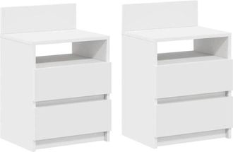 vidaXL Bedside Cabinets 2 pcs with 2 Drawers White 40x33x60 cm Vidaxl