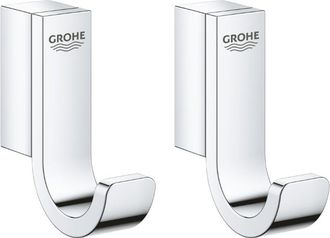 GROHE S&atilde;&copy;lection Juego De 2 Ganchos De Pared Invisibles, Cromo (41039000-duo)