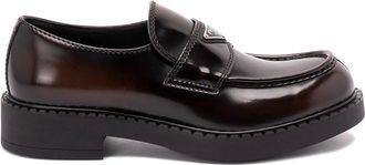 Prada Chocolate Brushed Leather Loafers