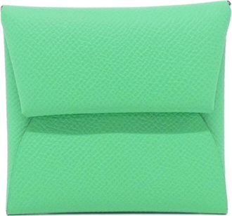 Herm&egrave;s Green Epsom Leather Coin Purse/Coin Case (Pre-Owned)