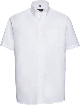 Russell Athletic Russell Collection Heren Oxford Easy-Care overhemd met korte mouwen (Wit)