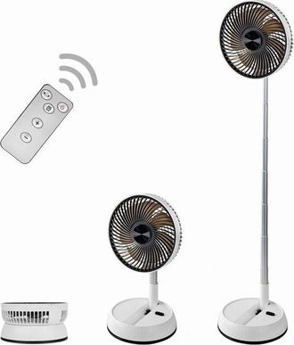 OEM Ventilador Oscilante Recargable Oldable De 8 Pulgadas, Bater&iacute;a De 7200 Mah, Control Remoto, Ventilador De Mesa Silencioso Para Dormitorio, Oficina, Ca