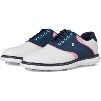 FootJoy New Wave Traditions 57959 Men White Blue Spiked Golf Shoes RHS7017