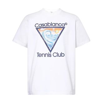 Casablanca Tennis Club Icon Crewneck Wit T-shirt