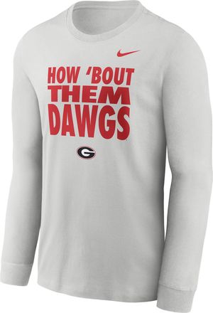 Nike Georgia Sideline Slogan Nike Mens Dri-FIT College Long-Sleeve T-Shirt in Grey | 02EW0BBGBN-H2B