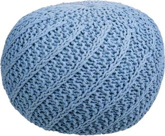 Wanderlust Deco Wanderlust Deco - Puff De Algod&oacute;n Trenzado Azul 45x45x30