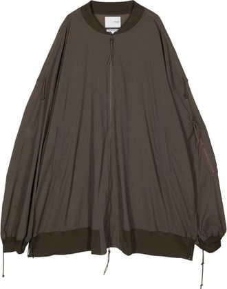 Yoshiokubo MA-1 drop-shoulder bomber jacket - men - Polyurethane/Nylon - One Size - Neutrals