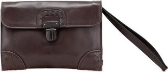 Bottega Veneta Pre-owned Clutches, female, Brown, Size: ONE SIZE Pre-owned Leather Handbag with Handle for Everyday Essentials