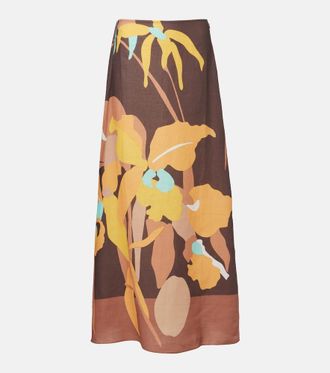 Faithfull The Brand Martina floral linen maxi skirt