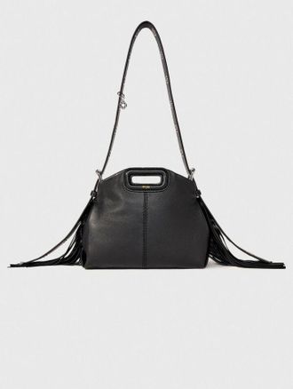 Maje Miss M Mini Plain Leather Bag - Black - Maje