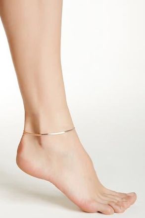 Karat Rush Italian Two-Tone Reversible Flat Chain Anklet in Rose at Nordstrom Rack