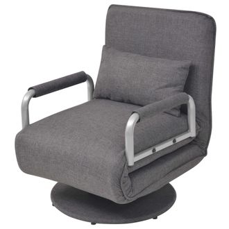 vidaXL Silla Giratoria Y Sof&aacute; Cama Tela Gris Oscuro Vidaxl