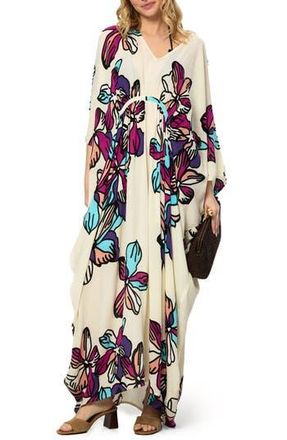 Saachi Summer Bloom Kaftan Dress in White at Nordstrom Rack