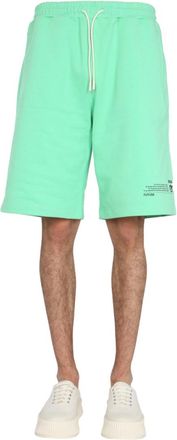 Msgm Light Green Solid Shorts