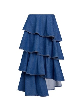 Alaia Spiral Denim Skirt-Donna