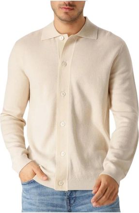 Selected Truien & Vesten, Heren, Beige, L, Wol, Merino Button Cardigan voor Mannen