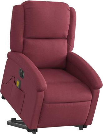 vidaXL Vidaxl - Sill&oacute;n De Masaje Elevable El&eacute;ctrico Tela Rojo Tinto
