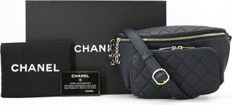 Chanel Navy Grained Calfskin Sling Bag (Pre-Owned)