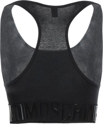 Moschino Womens Black Cotton Sport Bra Clothing