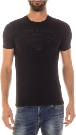 Armani Jeans Sweatshirts - Heren - T-shirts - Zwart - XL - Katoen - Tops