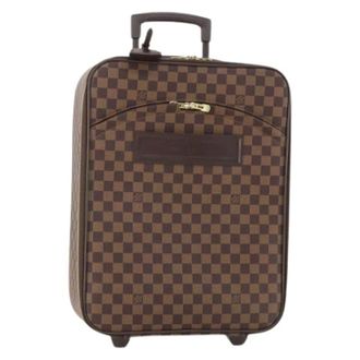 Louis Vuitton Pre-owned Damier Ebene Trunk - Dames - Pre-owned - Bruin - Maat: ONE Size Leer