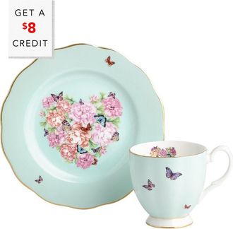 Royal Albert Miranda Kerr Friendship Blessings Footed Mug & Plate Set With $8 Credit