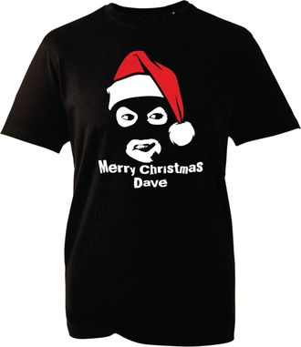 Generic Merry Christmas Dave T-Shirt - Funny Holiday Graphic Tee - Festive Gift Idea for Friends (Black, L Years)