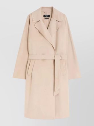 Max Mara long coat belted waist notched lapels