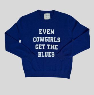 JUMPER 1234 Womens Even Cowgirls Get The Blues Cashmere Sweater In Dark Violet-Maritime