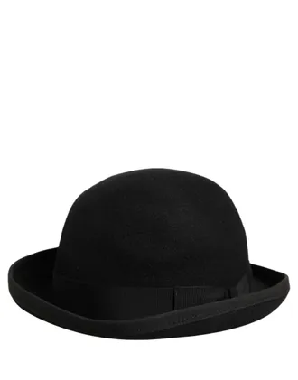 Dolce & Gabbana HAT10088 Rabbit Fur Felt Bowler Hat - Black