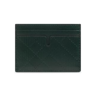 Burberry Embossed Check Leather Card Case