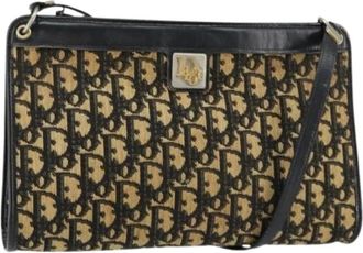 Dior Pre-owned Cross Body Bags, female, Beige, Size: ONE SIZE Pre-owned Vintage Trotter Shoulder Bag