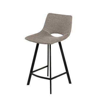 Koketto Home Taburete bajo con tapizado color topo y patas negras