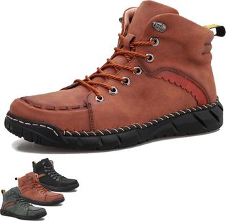 Generic Vilobel Men Non Slip on Shoes, Vilobel Mens Slip On Shoes, Mens Work Boots, Mens Orthopedic Safety Work Shoes Protective (Red,9.5)