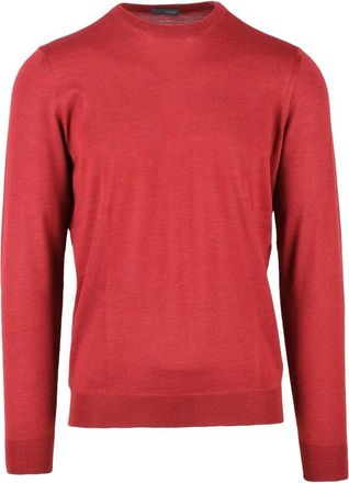 Drumohr Crew Neck Sweater Merino Wool - Red