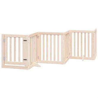 vidaXL Puerta Para Perros Con Puerta Plegable De 6 Paneles, 300 Cm, Madera De &Aacute;lamo Vidaxl