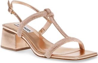 Steve Madden Sandalia de tac&oacute;n con pedrer&iacute;a - Shoes - Mujer - Rosa - 39 EU