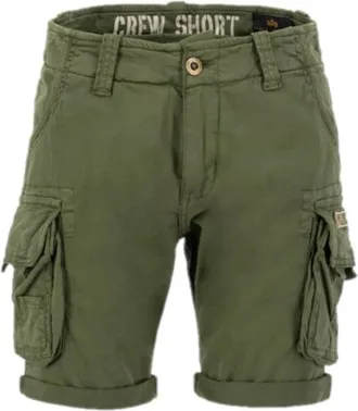 Alpha Industries Crew Short - Heren - Korte Broeken - Groen - W30 - Katoen - Korte Broeken