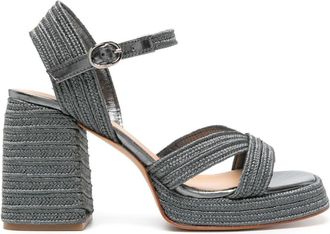 Castaner Valle 100mm metallic sandals - women - Artificial Leather/Sheepskin/Polyester/Sheepskin/Metallized Polyester - 36 - Silver