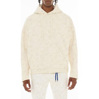 Cult of Individuality Rhinestone Paisley Cotton Hoodie at Nordstrom, Size Xxx-Large