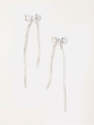Fat Face FatFace Bow Earrings in Silver Tone