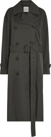 Toteme Double-breasted Belted Cotton-blend Trench Coat - Black - 32 (UK4 / Xxs)
