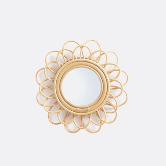 La Redoute Interieurs Spiegel in rotan, dubbel bloemvormig &Oslash;36 cm, Nogu