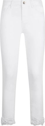 Liu Jo Witte Capri Broek met Gehaakt Detail - Dames - Vrijetijds broeken - Wit - W30 - Katoen - Broeken
