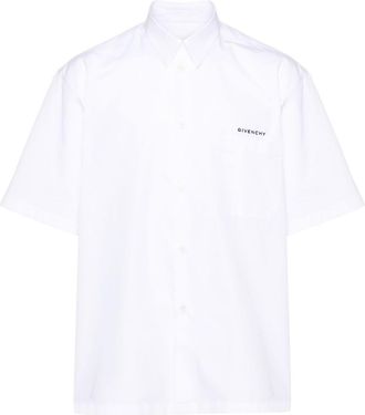 Givenchy logo-print shirt - men - Cotton - 40 - White