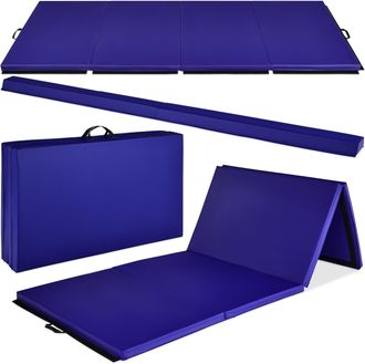 Best Choice Products 10ftx4ftx2in Folding Gym Mat 4-Panel w/ Carrying Handles & Folding Balance Beam